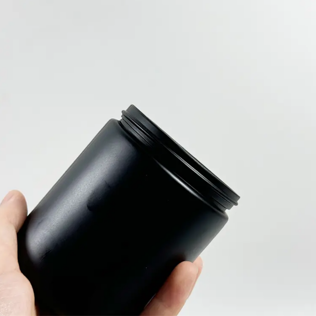 Matte Black Candle Glass / Black Lid